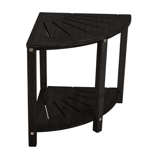 Water Resistant Black Shower Bench for Home Corner Bench Seat and Storage