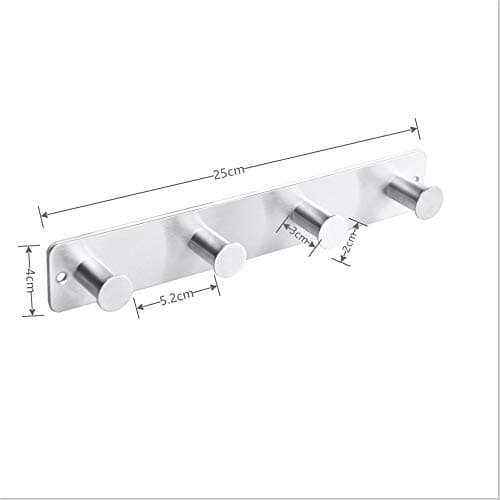 Stainless Steel Coat Rack Hooks for Wall with 4 Heavy Duty Hooks