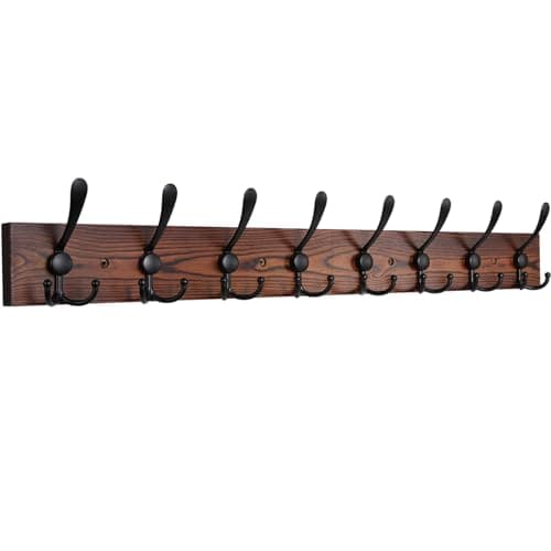 Wall Mounted Coat Rack with 8 Hooks for Entryway