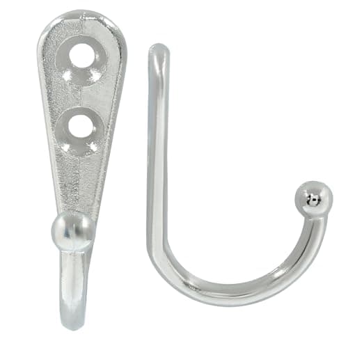 Minimalist Wall Mounted Coat Hooks for Mug, Bag, and Robe — Silver