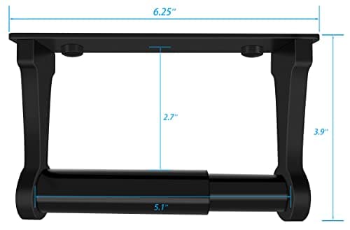Matte Black Spring Loaded Aluminum Toilet Paper Holder, 5-Inch Self-Adhesive Bathroom Kitchen
