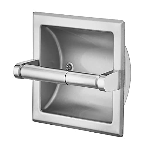 Stainless Steel Recessed Toilet Paper Holder, Brushed Nickel, Wall Mount