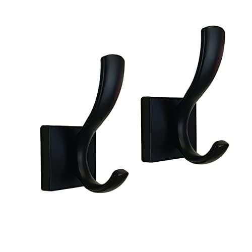 Heavy Duty Black Towel Hooks, 4 Pack for Bath, Bedroom, Kitchen, Pool, Garage, Hotel — Black