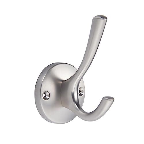 TUNNY 5 Pack Matte Black Coat & Towel Hooks for Bathroom Wall Mounted — Brushed Nickel