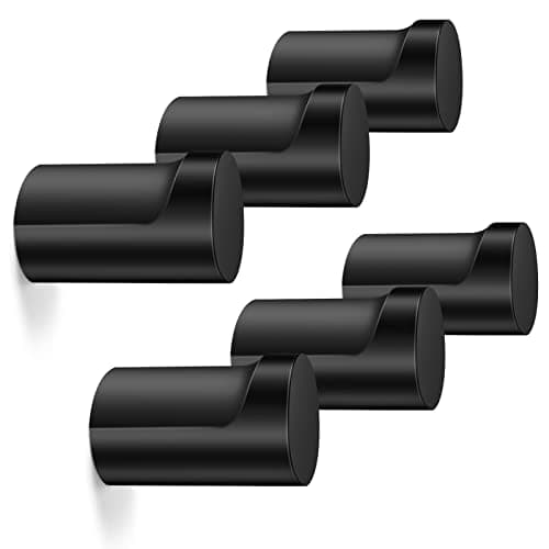 Rustic 4 Pack Wood Wall Hooks for Hanging Bags, Towels, and Clothes — Black