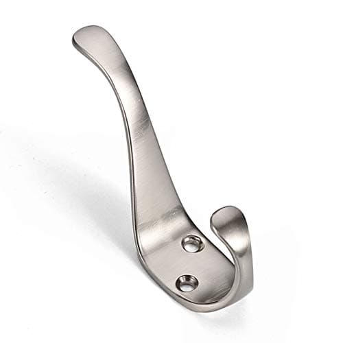 Ambipolar Double Matt Black Wall Hooks 10-Pack — Brushed Nickel