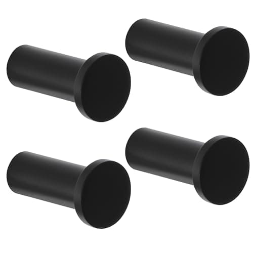 SAYAYO Modern Black Wall Hooks for Bathrooms, SUS 304 Stainless Steel, 4 Packs