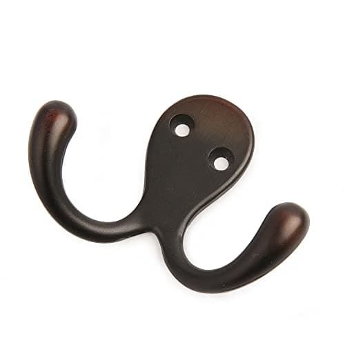 HASWARE Oil-Rubbed Bronze 6 PCS Double Prong Robe Hooks for Heavy Duty Hanging