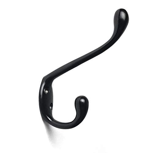 Angstrom 20-Pack Double Hook, Brushed Nickel, Wall Mounted — Matte Black