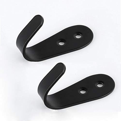 MsBong 12-Piece Black Coat Hooks, Heavy-Duty No-Rust Wall Mount for Coats, Keys, Towels, Bags