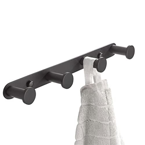 Matte Bathroom Wall Hook Rack with 4 Hooks