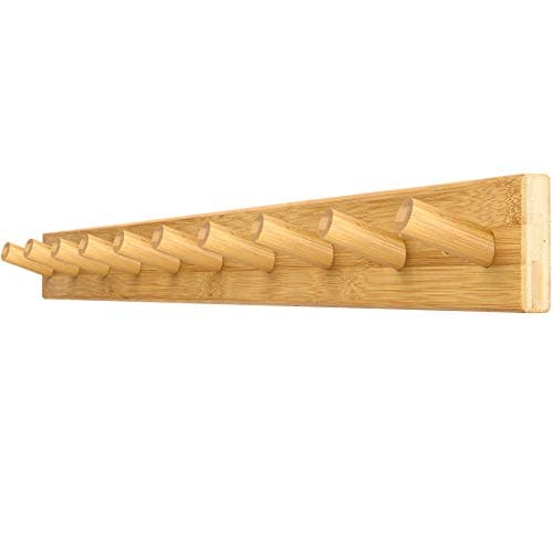 WEBI Wall Mounted Coat Rack with 5 Hooks, Black — Natural