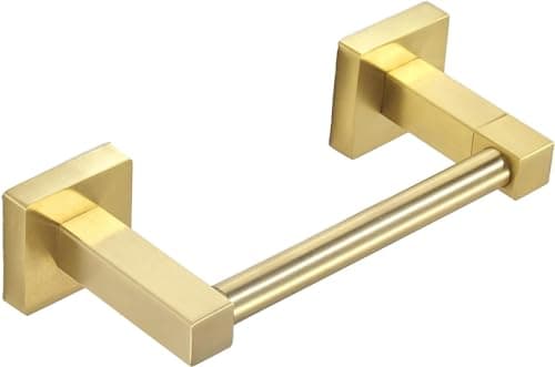 Black Wall-Mounted Toilet Paper Holder for Bathroom — Brushed Gold
