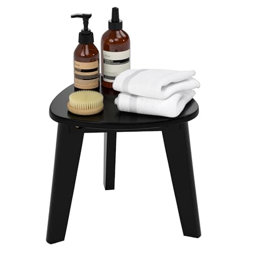 Domax Beautiful Bamboo Shower Bench for Inside Shower, Black