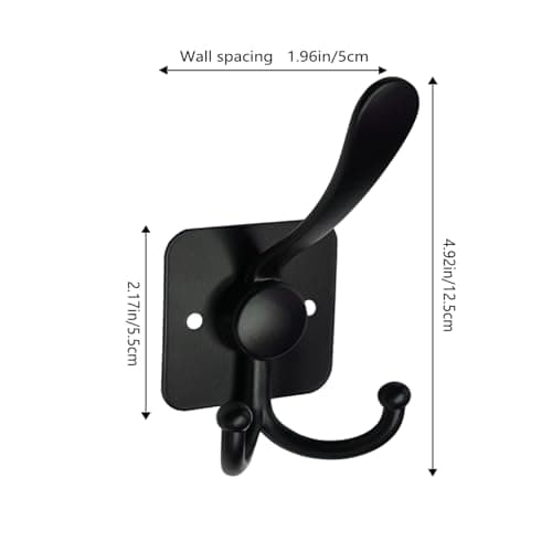 Country Wind Matte Black Heavy Duty 4 Pack Coat Hooks