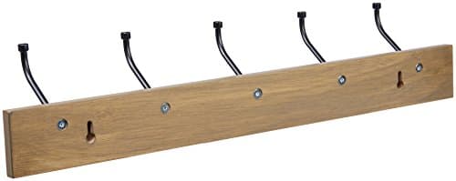 Amazon Basics Rectangular 5-Hook Farmhouse Coat Rack, Barnwood