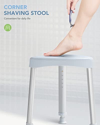 Adjustable Corner Shower Stool for Adults - Spa Seat for Small Shower