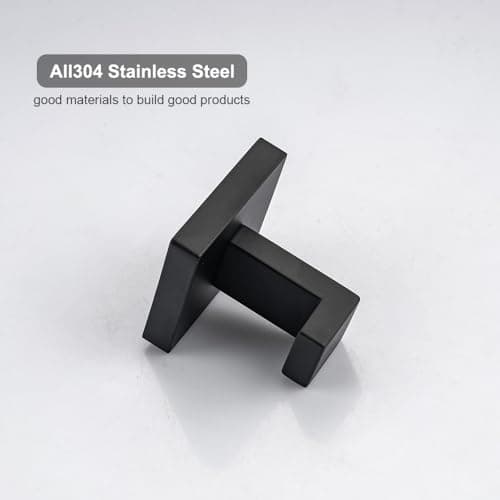 304 Stainless Steel Matte Black 4-Pack Wall Mount Towel Holder for Bathroom Kitchen Garage