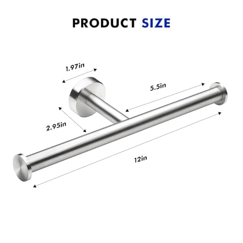 Double Roll Toilet Paper Holder, Brushed Nickel, 304 Stainless Steel for Commercial Restrooms