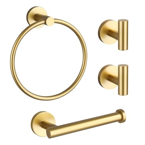 Lairuier 4-Piece Bathroom Hardware Set in Brushed Gold