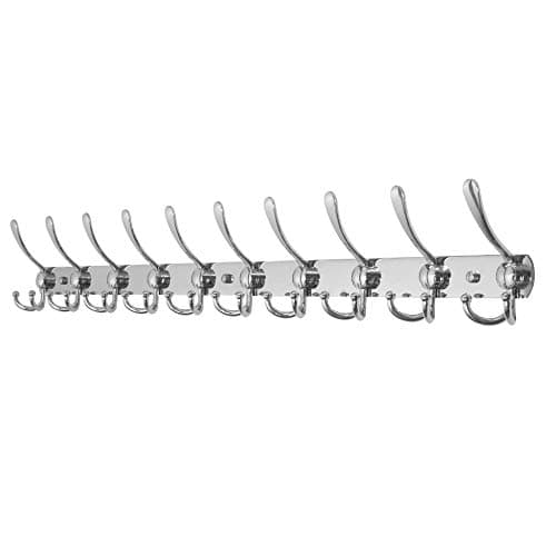 Chromed 10-Triple-Hook WEBI Coat Rack Wall Mount