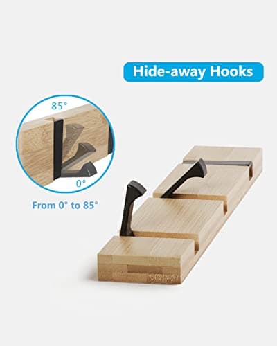 Wall Mount Coat Rack with Retractable Hooks for Home Use