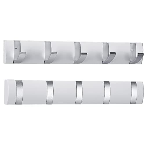 Wesiti Floating Wall Coat Rack with Hooks, White