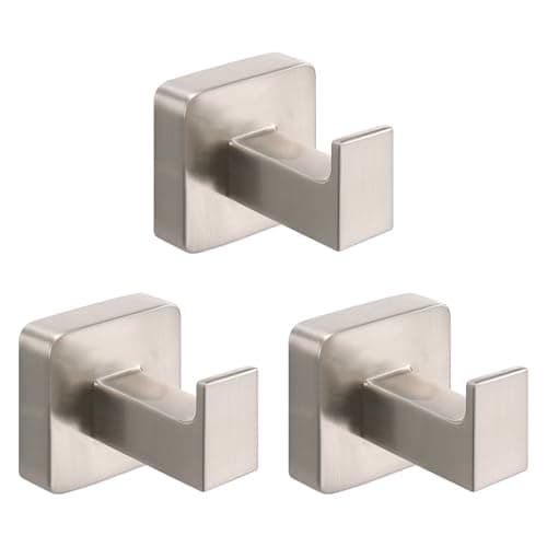 NearMoon SUS304 Stainless Steel Bath Towel Hooks - 3 Pack (Brushed Nickel)