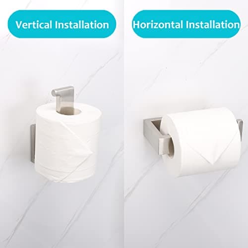 TocTen Thick 304 Stainless Steel Toilet Paper Holder, Wall Mount, Fits Big Roll Paper (5.9In, Brushed)