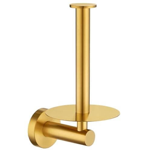 Aomasi Brushed Nickel SUS304 Stainless Steel Vertical Toilet Paper Holder — Brushed Gold
