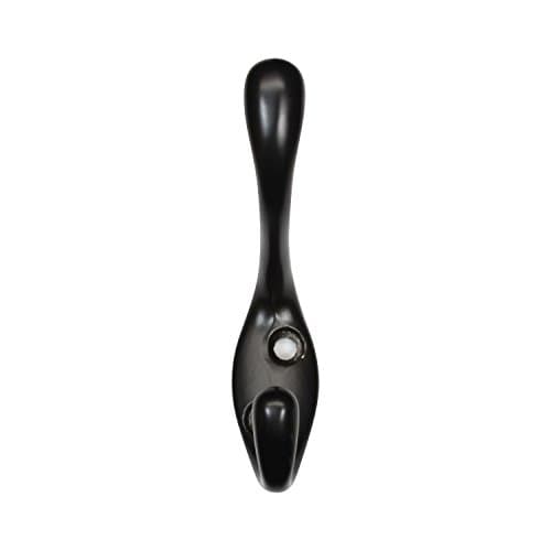 ROK Hardware 3-1/2" Black Heavy Duty Dual Coat Hook, 10 Pack