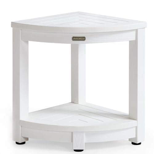 Shower Stool for Inside Shower with Adjustable Feet, Non-Slip, White