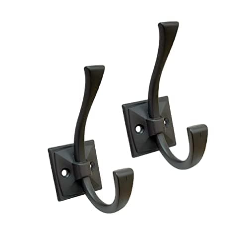 QCAA Matte Black Zinc Die Cast Coat and Hat Hook, 5 Pack — Oil Rubbed Bronze
