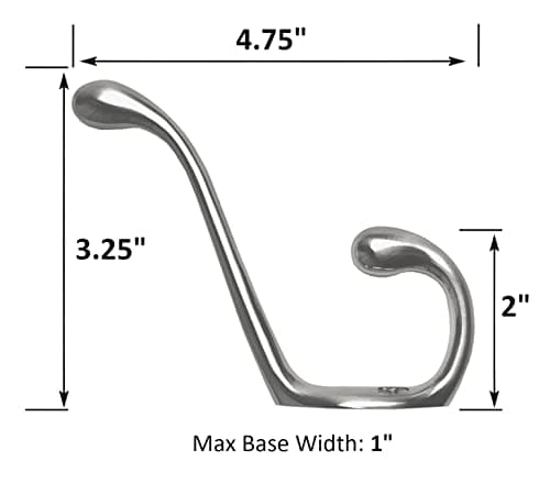 Angstrom 20-Pack Double Hook, Brushed Nickel, Wall Mounted