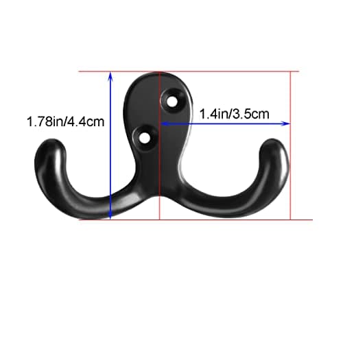 10 Pack Heavy Duty Black Wall Hooks for Coats, Robes, Key Bags