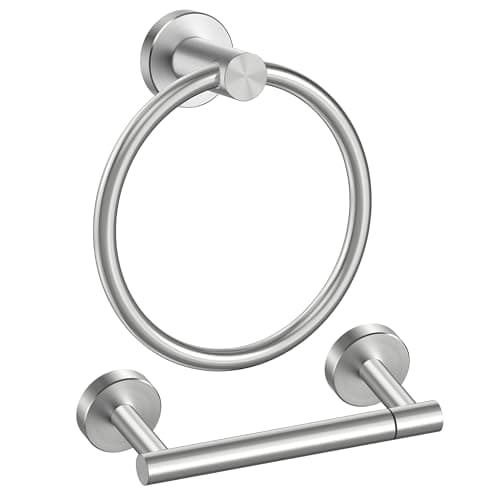 Matte Black Bathroom Hardware Set for RV or Bathroom — Brushed Nickel
