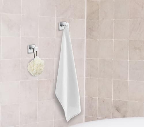 Stainless Steel Towel Hooks for Bathroom and Kitchen - 1.9 x 1.8 Inch Robe Hooks with Brushed Finish