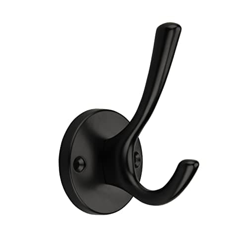 TUNNY 5 Pack Matte Black Coat & Towel Hooks for Bathroom Wall Mounted