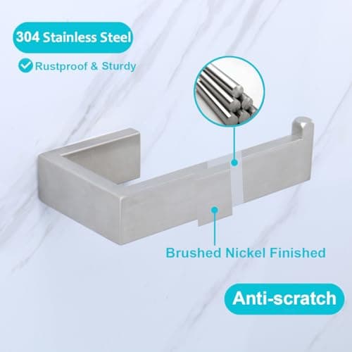 TocTen Thick 304 Stainless Steel Toilet Paper Holder, Wall Mount, Fits Big Roll Paper (5.9In, Brushed)