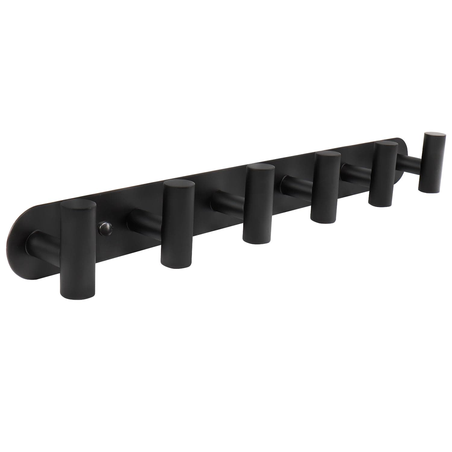 Black Coat Hook Rack with 6 Hooks for Bathroom or Entryway