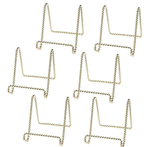 HOHIYA 6pcs Gold 3 Inch Twist Wire Plate Stand Taiwan Made