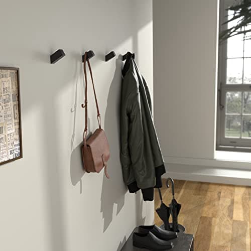 4-Pack Matte Black Aluminum Wall Hooks for Hat & Backpack Storage