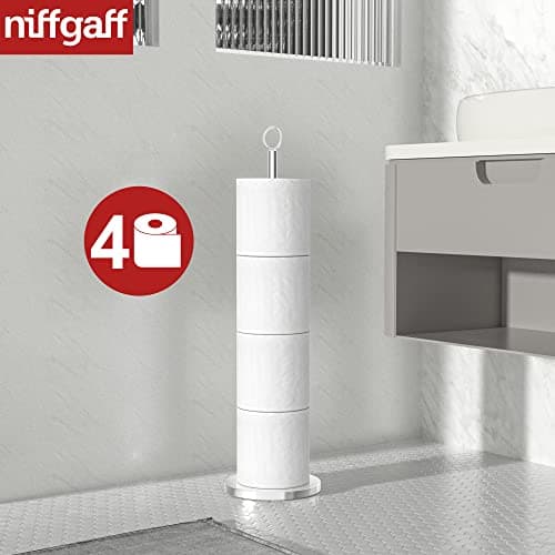 Free-Standing Toilet Paper Holder with Reserve Function