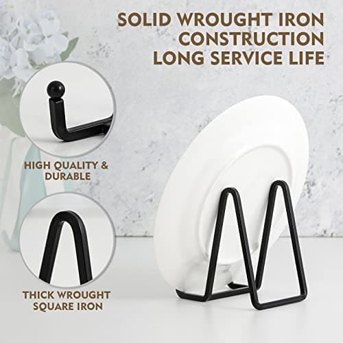 Black Iron Plate Holder Easel for Display Pictures | Photo Frames | Decorative Plates | Plaque