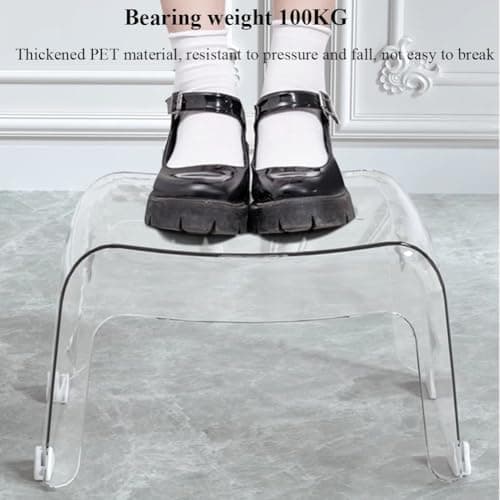 2PC Black Acrylic Shower Footstool for Indoor & Outdoor Use