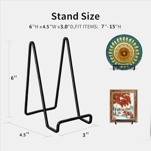 3 Pack Metal Plate Display Stands for Photos & Plaques