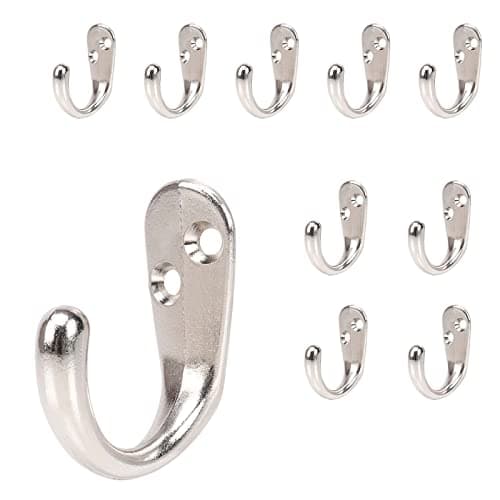 NearMoon Heavy Duty Matte Black Wall Hooks for Towel, Hat, Key, Bag — Silvery