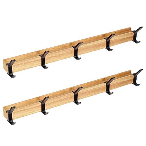 Koonniosio Black 5 Double Hook Aluminum Coat Rack — Black 2pcs