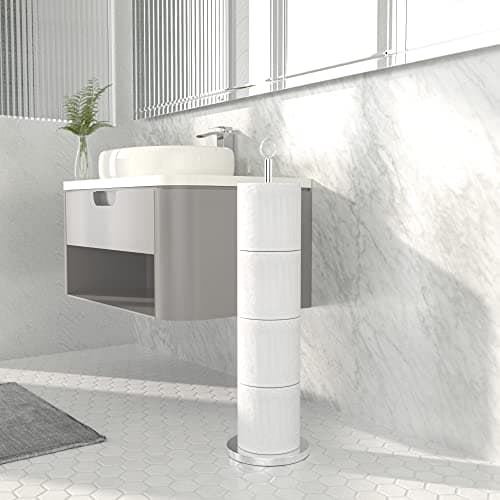 Free-Standing Toilet Paper Holder with Reserve Function