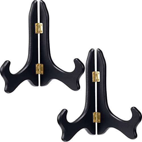 Tatuo 2-Pack Wooden Plate Stands for Display and Decor